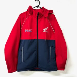 Honda HRC Race Team Soft Shell Jacket navy and red with official Honda Racing logos