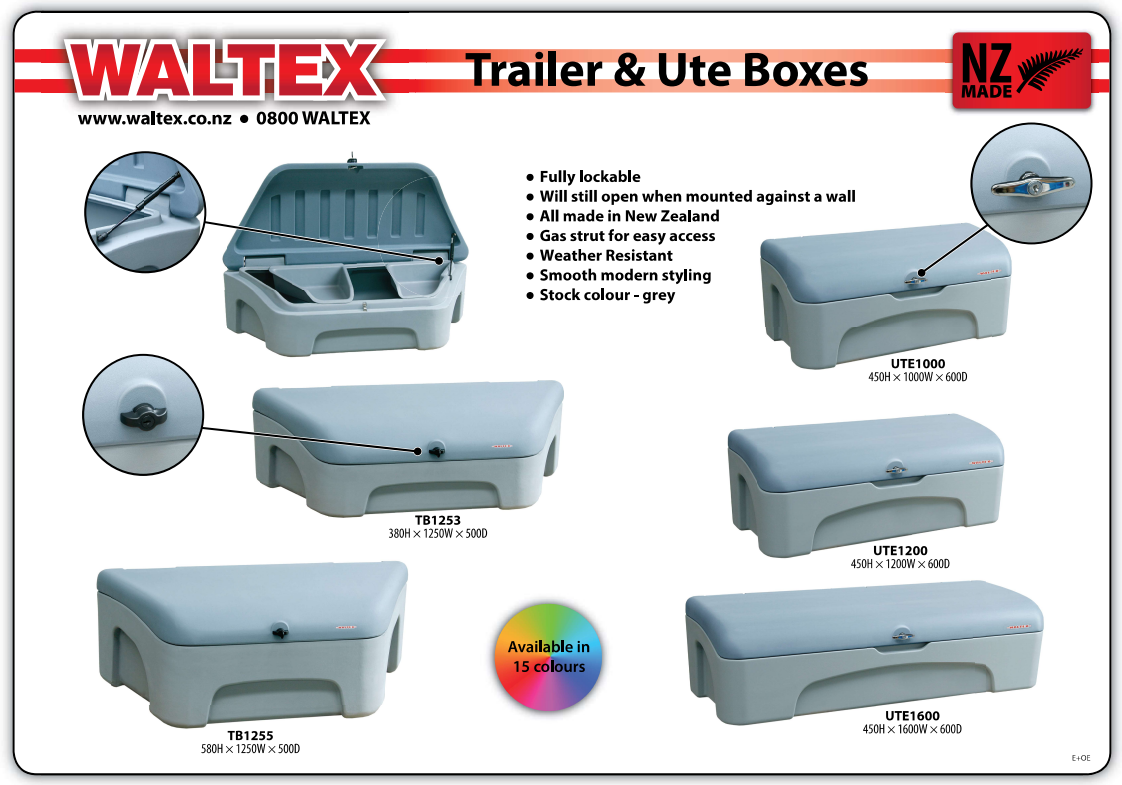 Ute & trailer boxes Waltex