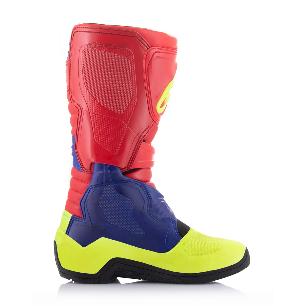 Alpinestars Tech-3 MX Boots Bright Red/Dark Blue/Fluoro Yellow - Image 4