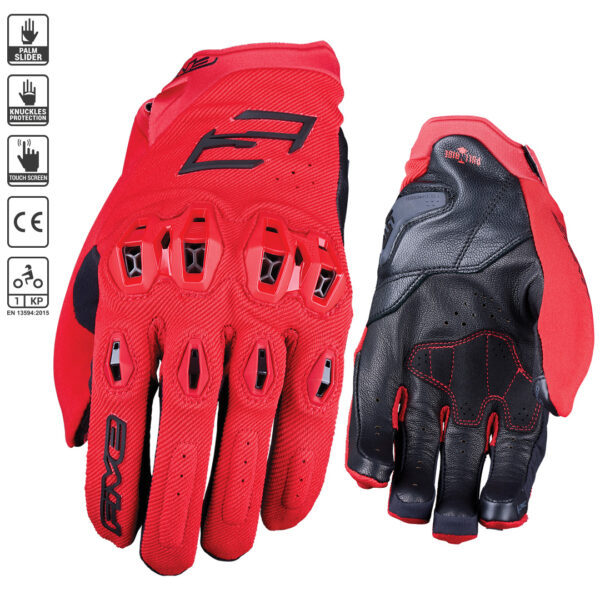 five red stunt evo 2 motorbike glove