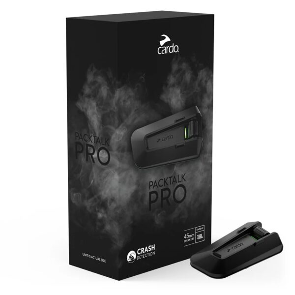 Cardo Packtalk PRO single motorcycle Bluetooth intercom system