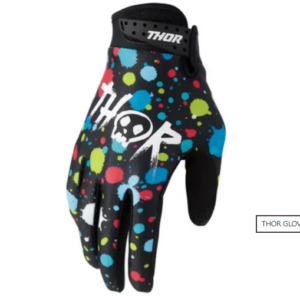 thor youth kids mx glove black splat